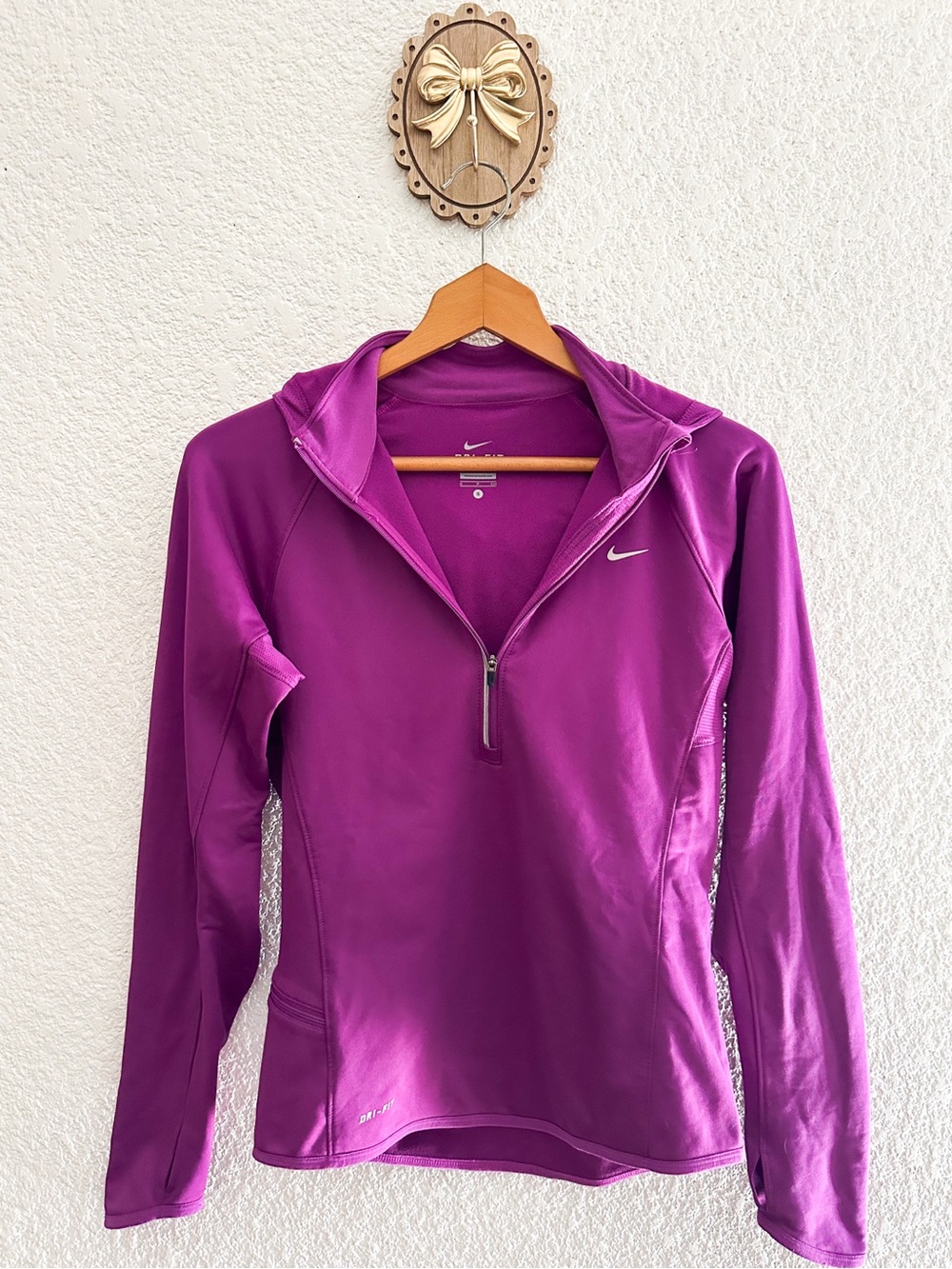 Nike Magenta Quarter-Zip Athletic Pullover